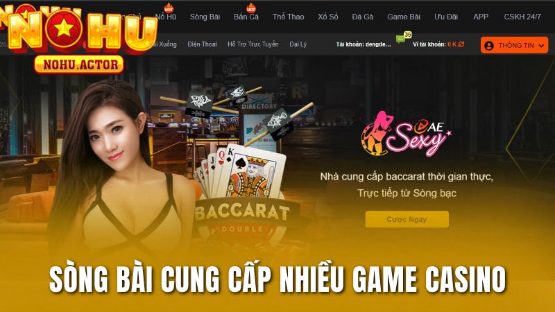 Sòng bài đem đến những trò chơi casino chất lượng
